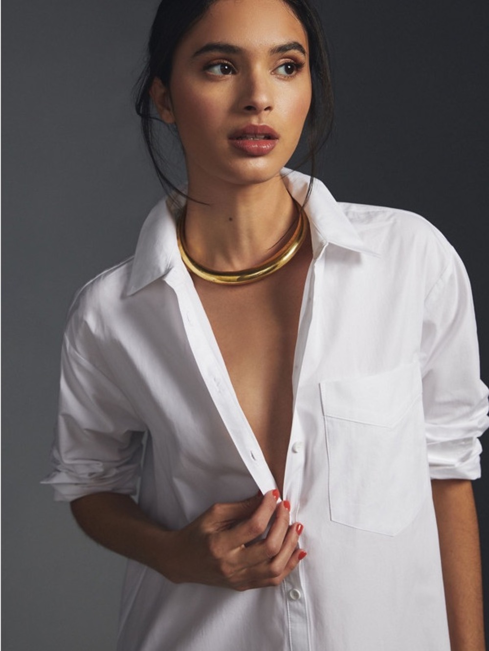 Long White Button-Up Shirt Dress